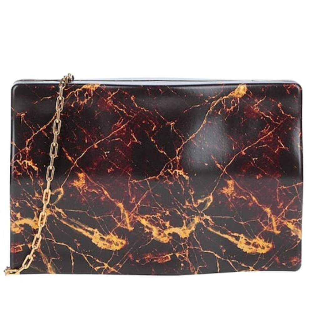 Bottega Veneta Spazzolato Leather Marble Clutch Bag - Picture 2 of 8